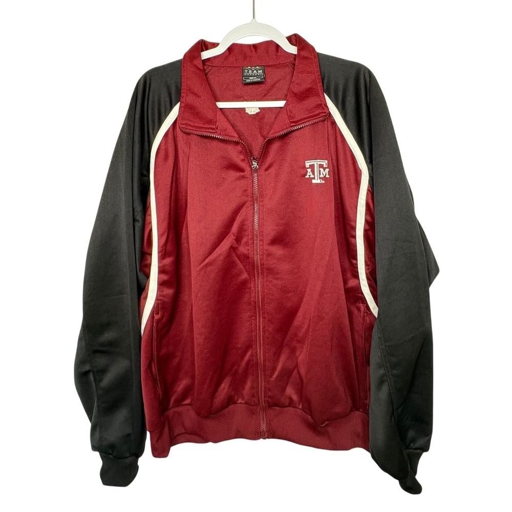Vtg Texas‎ A&M Aggies Jacket Mens XL Maroon Black Track Full Team Apparel 90s